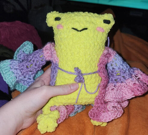 Frogbert II in his diva nightgown